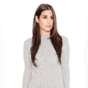 naked wardrobe long sleeve shirt bodycon gray